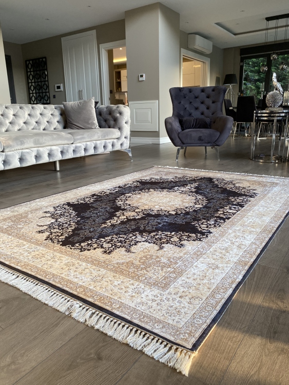 Printed velvet rug