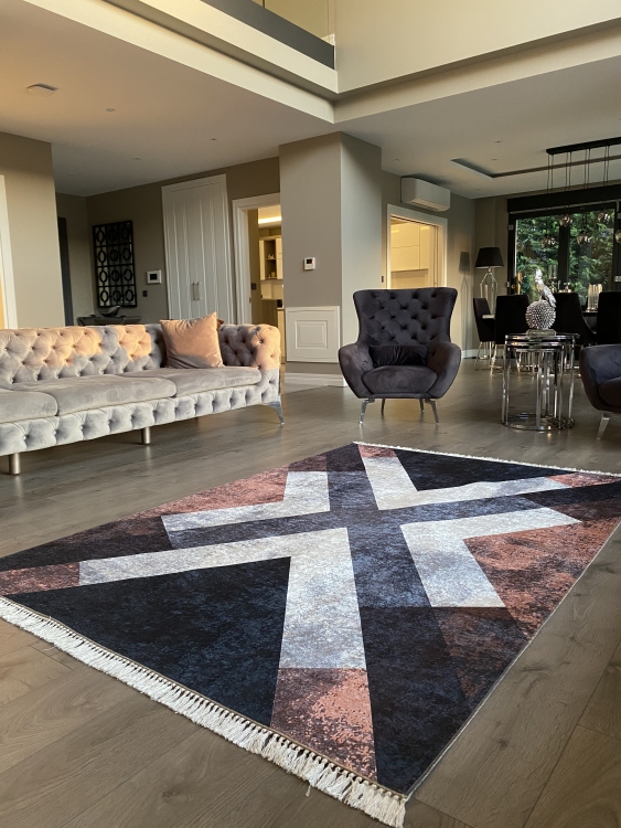 Printed velvet rug