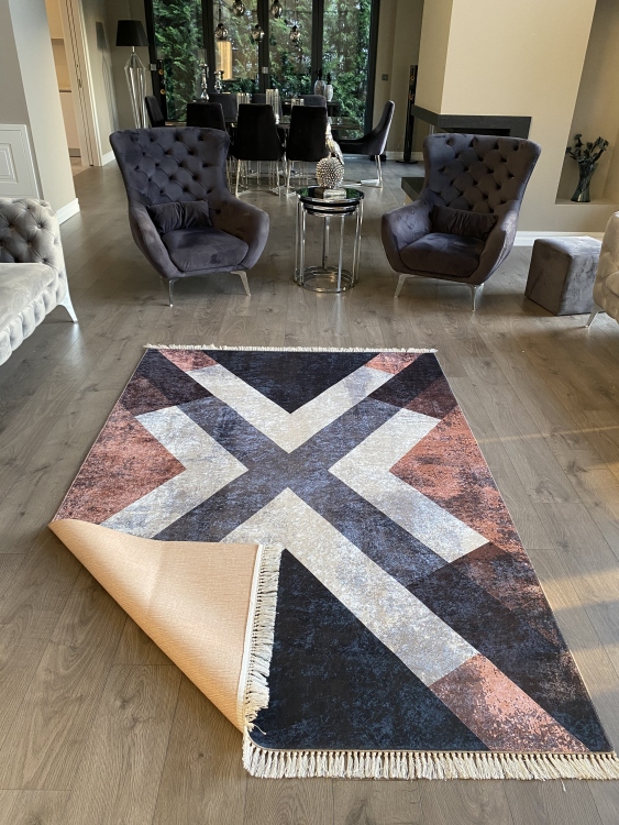 Printed velvet rug