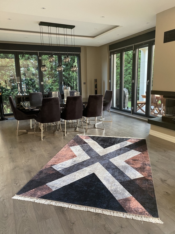 Printed velvet rug