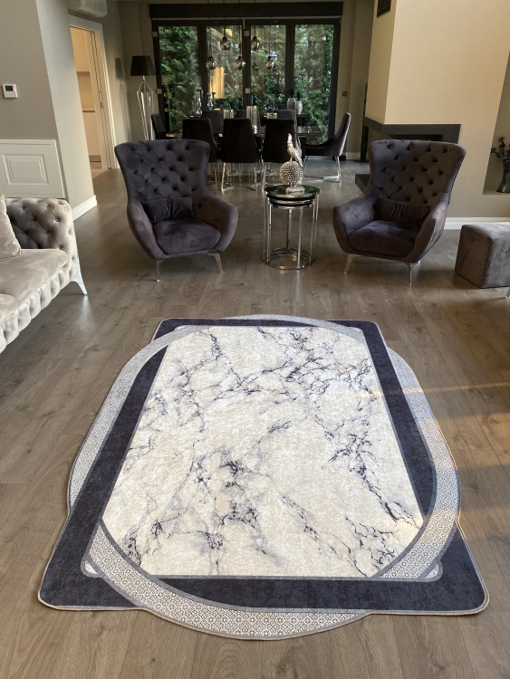 Printed velvet rug