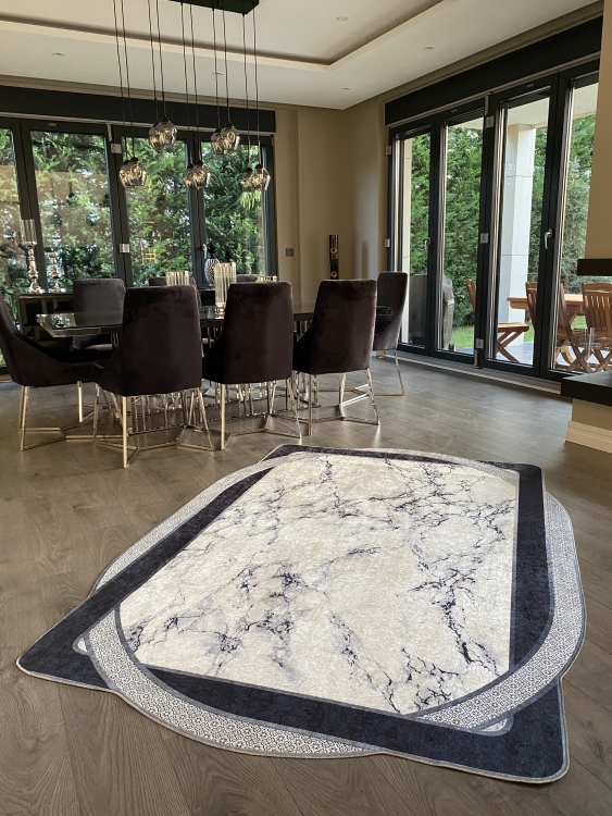 Printed velvet rug