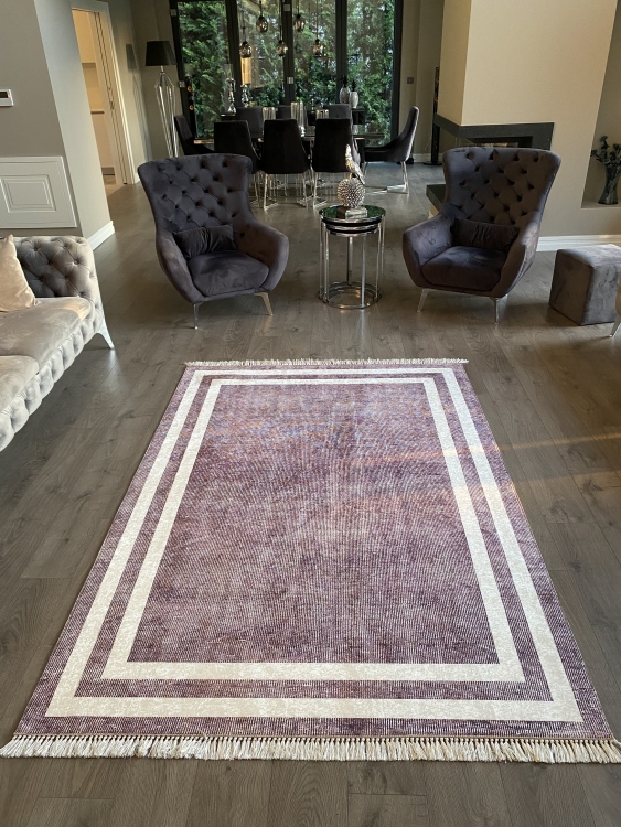 Printed velvet rug