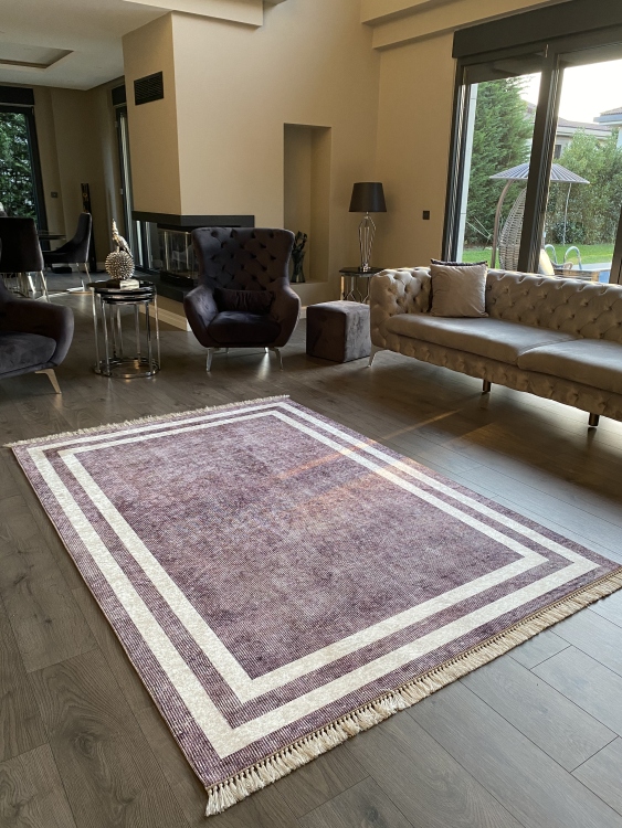 Printed velvet rug