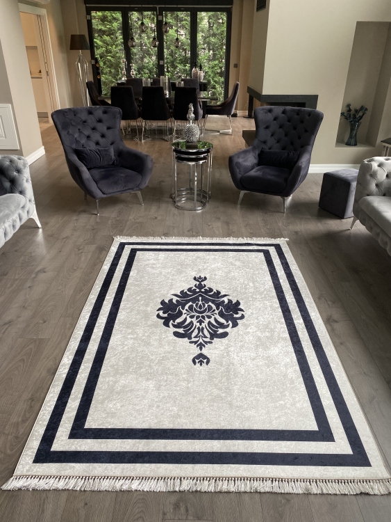 Printed velvet rug
