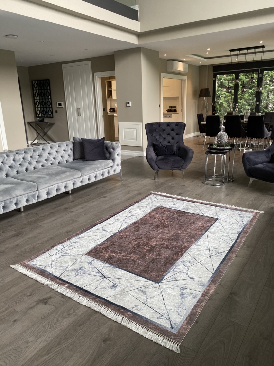 Printed velvet rug