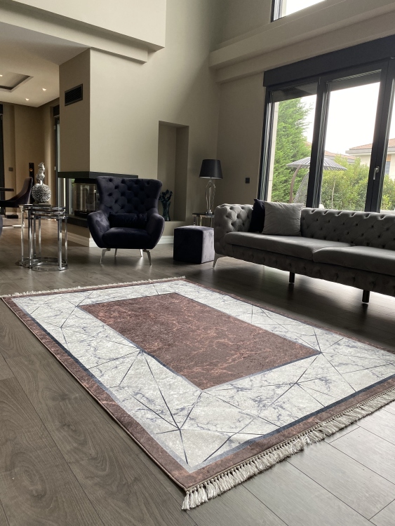 Printed velvet rug