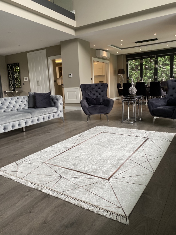 Printed velvet rug