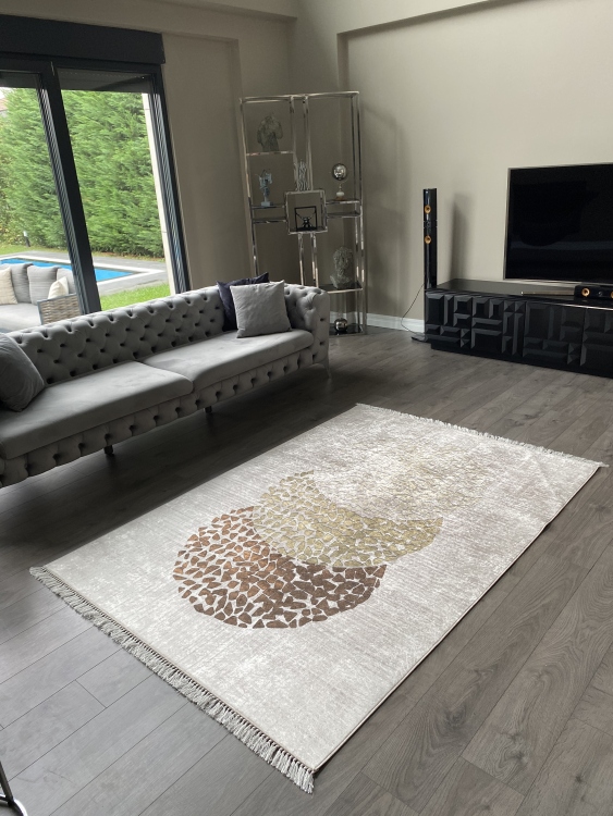Printed velvet rug