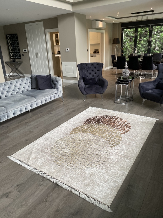 Printed velvet rug