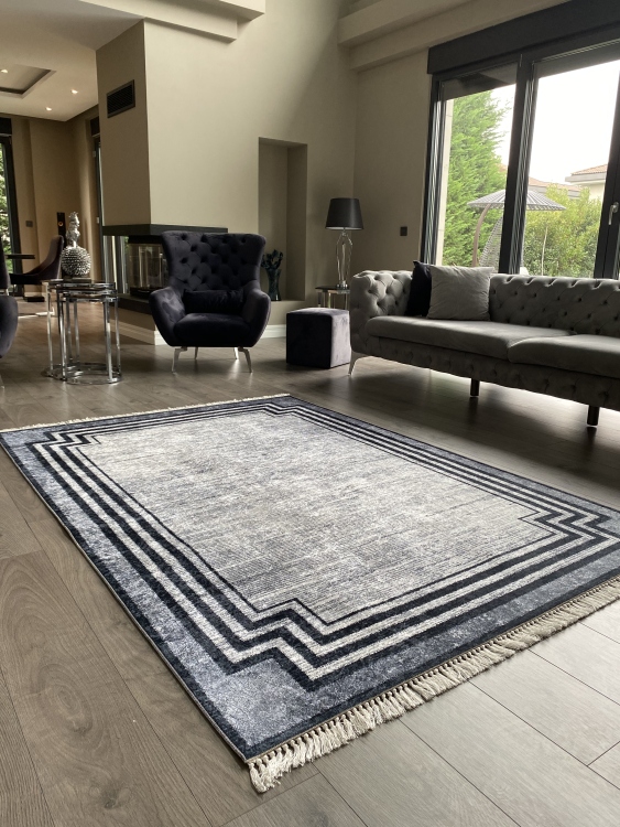 Printed velvet rug