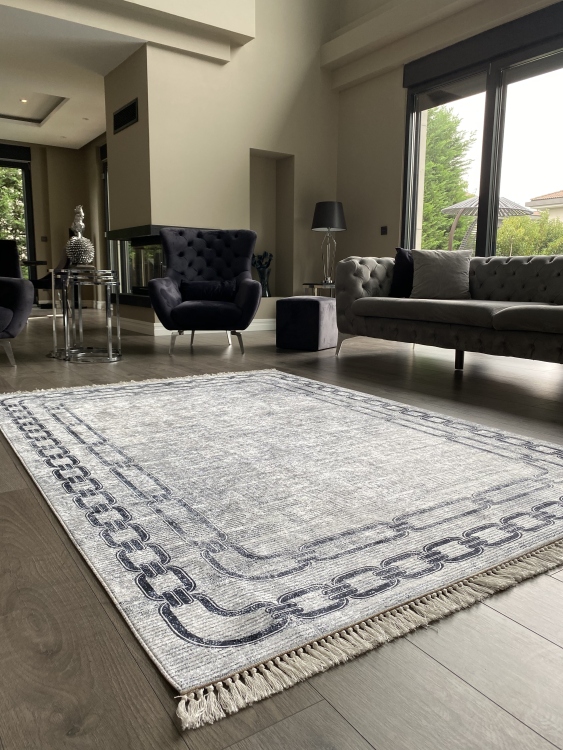 Printed velvet rug