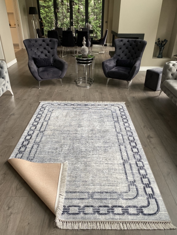 Printed velvet rug
