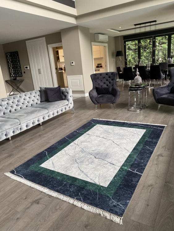 Printed velvet rug