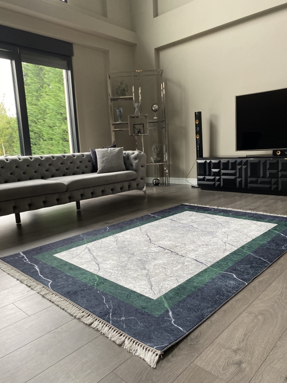 Printed velvet rug