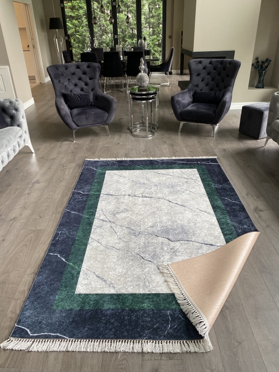 Printed velvet rug