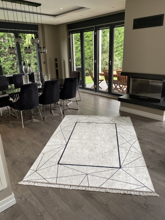 Printed velvet rug
