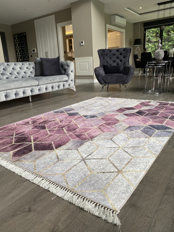 Printed velvet rug
