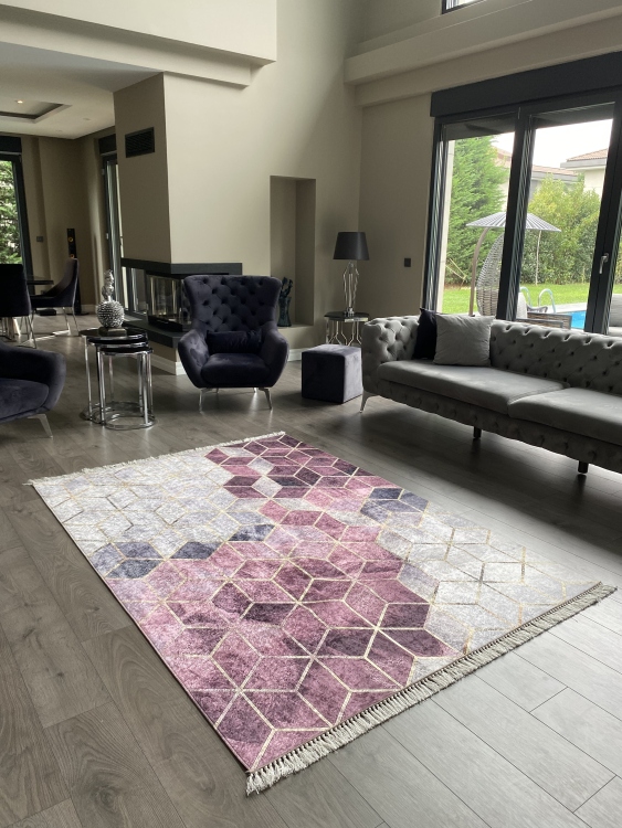 Printed velvet rug