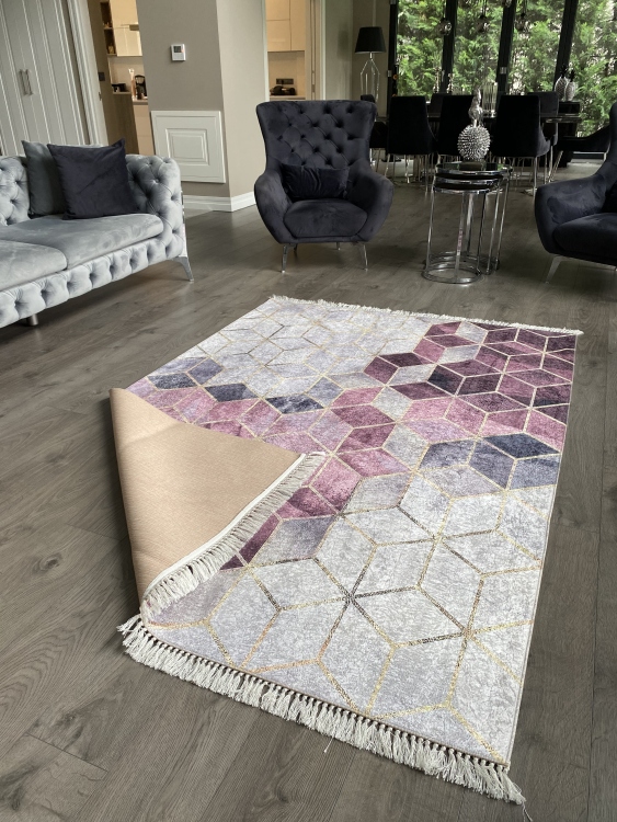 Printed velvet rug