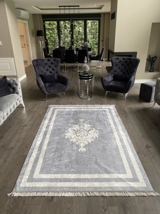 Printed velvet rug