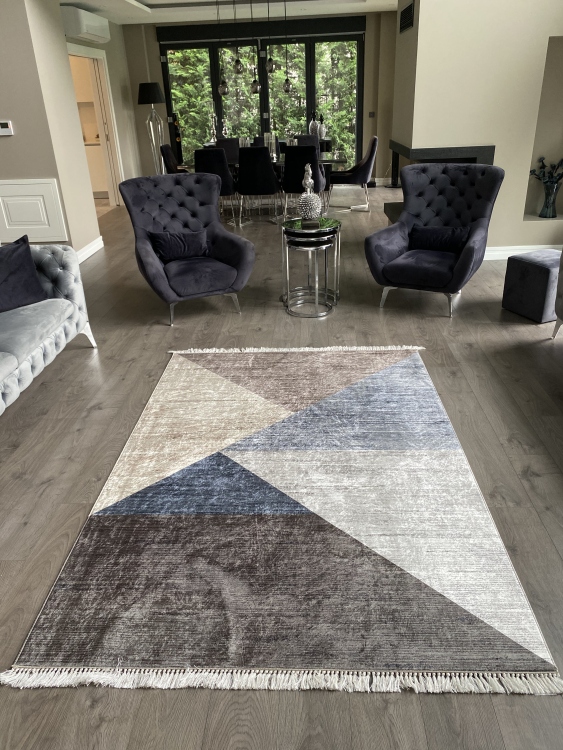 Printed velvet rug