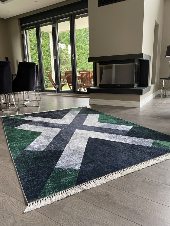 Printed velvet rug