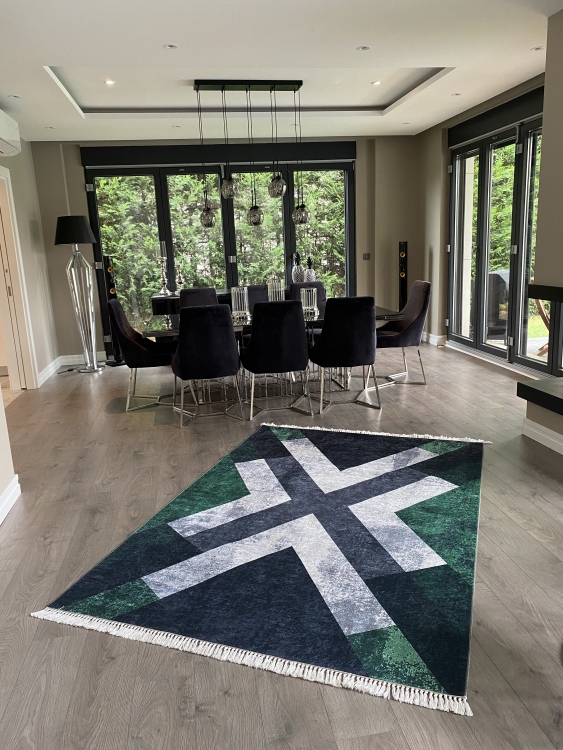 Printed velvet rug