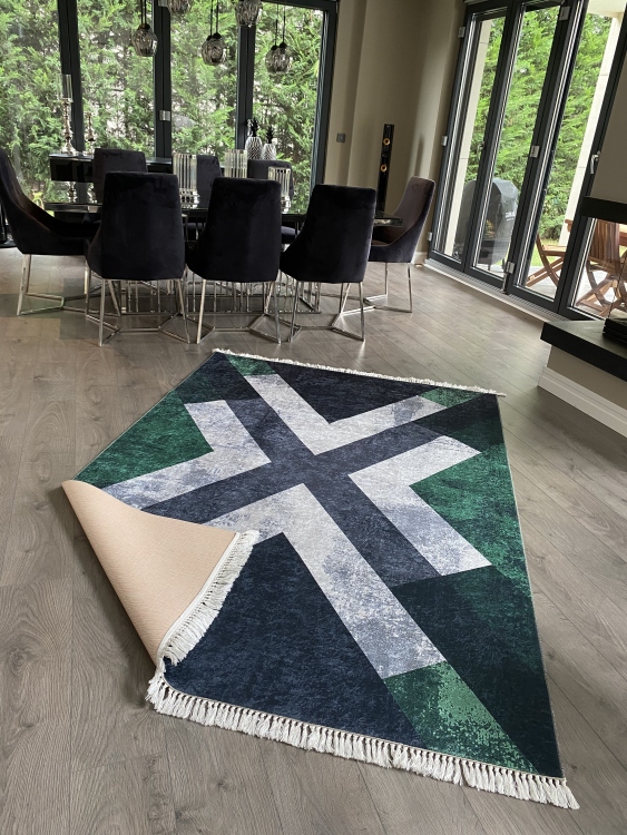Printed velvet rug