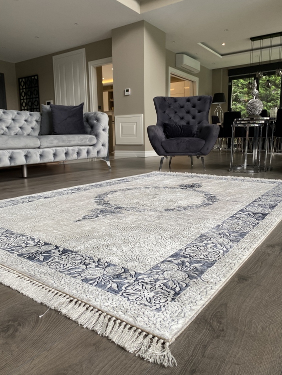 Printed velvet rug