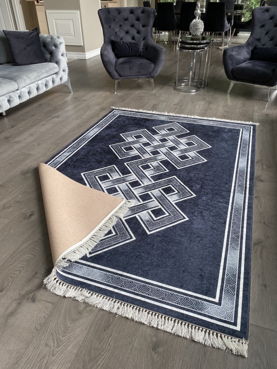 Printed velvet rug