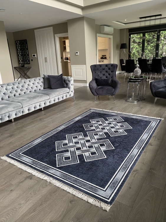 Printed velvet rug