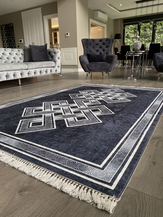 Printed velvet rug
