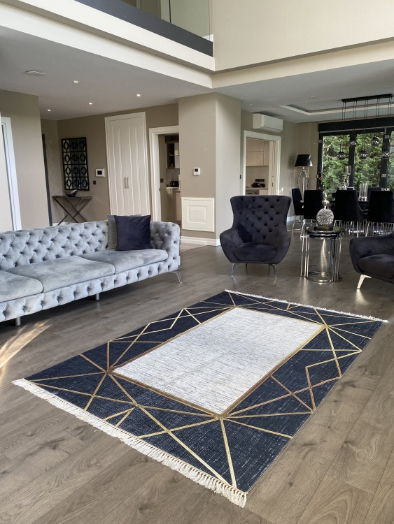 Printed velvet rug