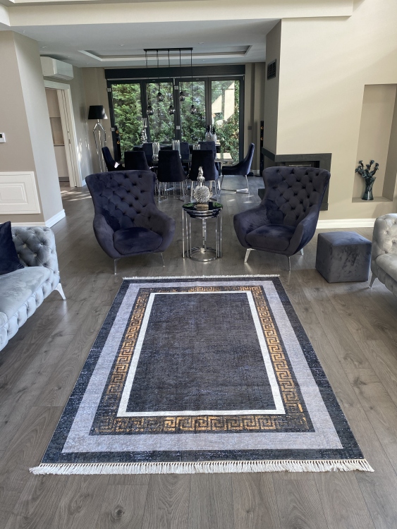 Printed velvet rug