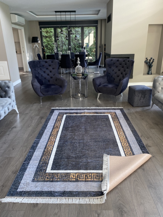 Printed velvet rug