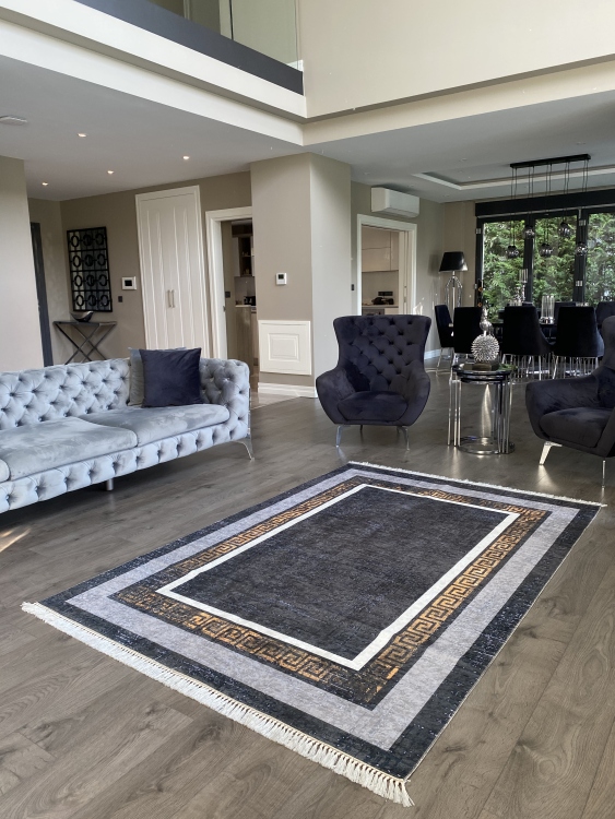 Printed velvet rug