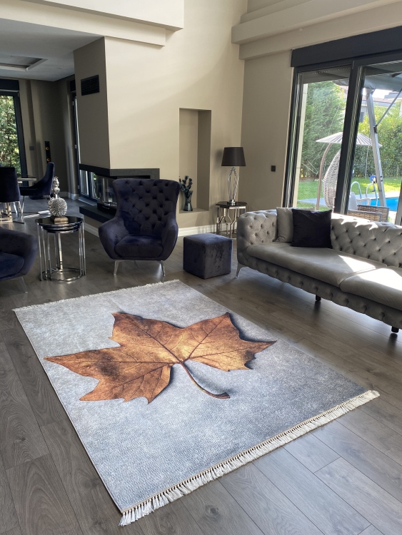 Printed velvet rug