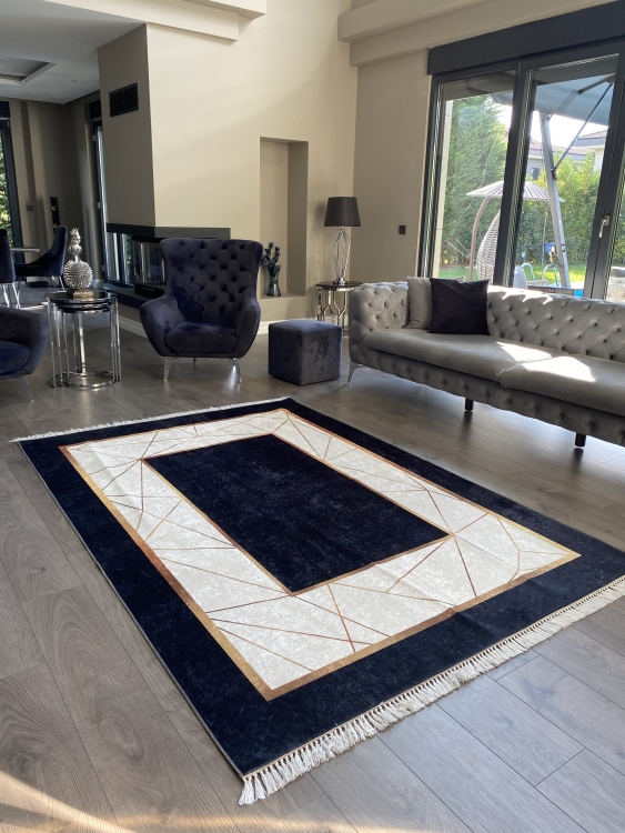 Printed velvet rug