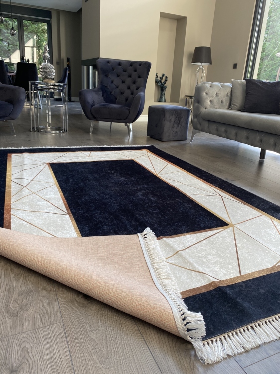 Printed velvet rug
