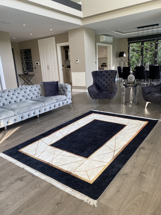 Printed velvet rug