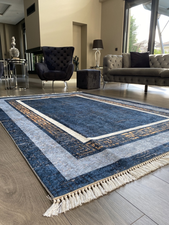 Printed velvet rug