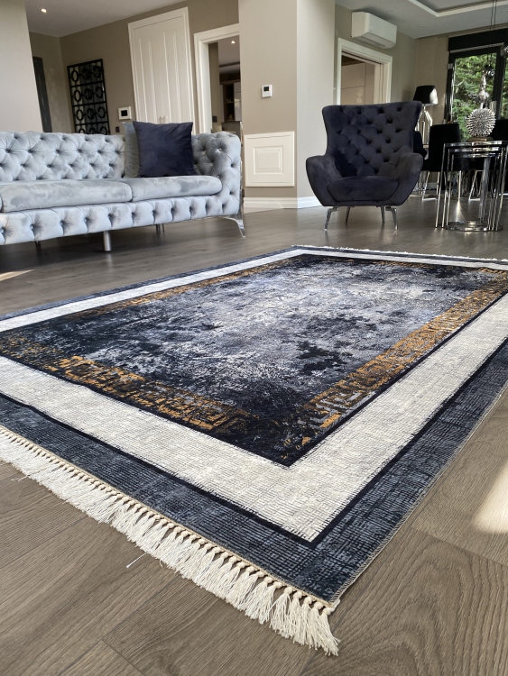 Printed velvet rug