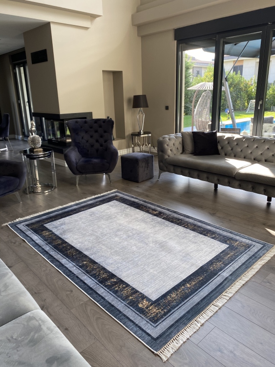 Printed velvet rug