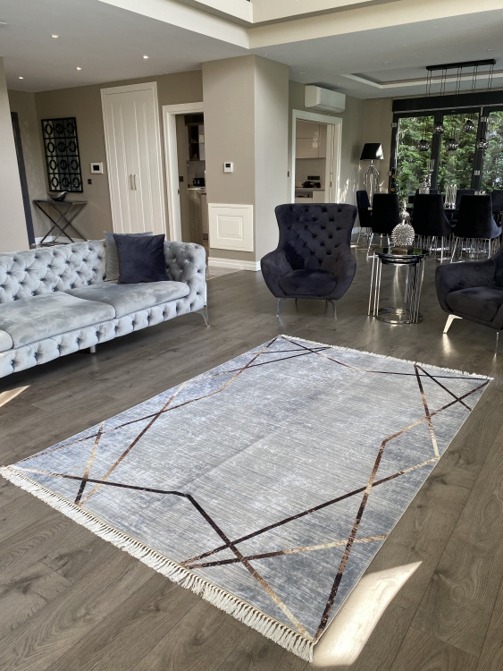 Printed velvet rug