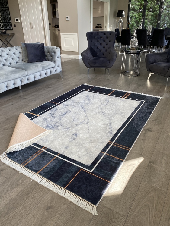 Printed velvet rug