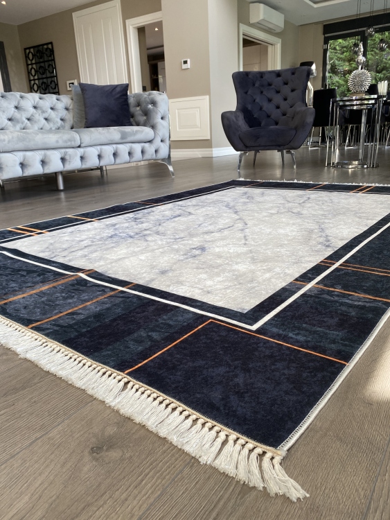 Printed velvet rug