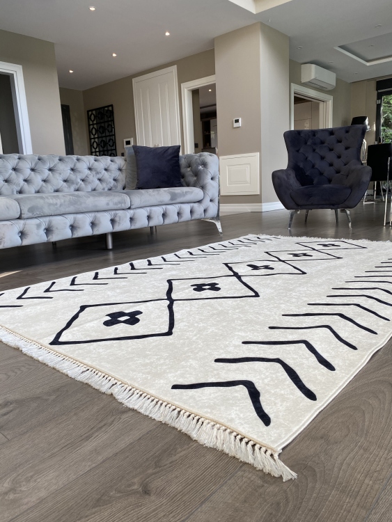 Printed velvet rug