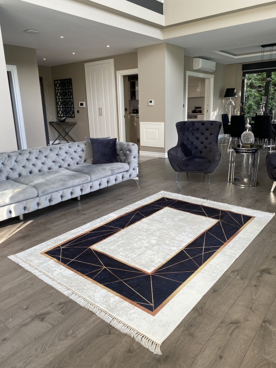 Printed velvet rug