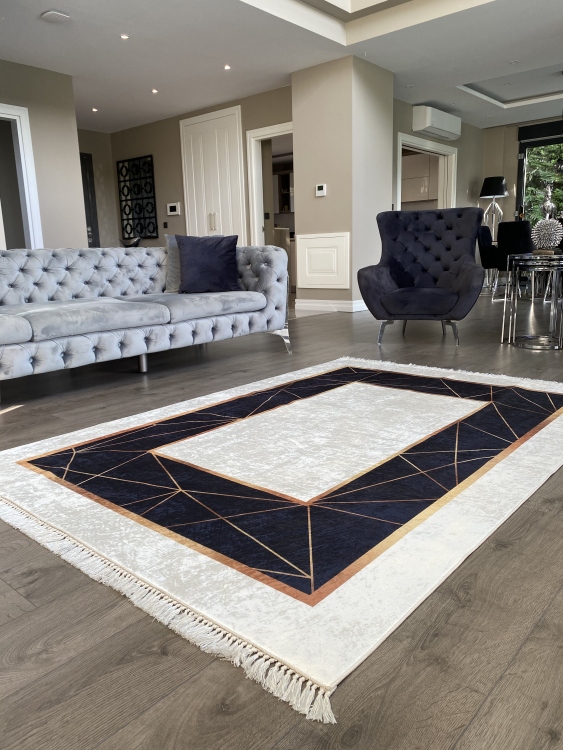 Printed velvet rug